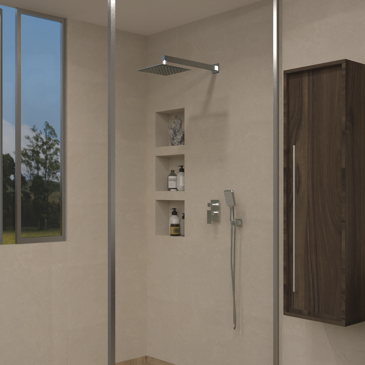 DAX Roma Square Shower System with Hand Shower