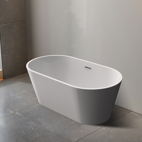 DAX Oval Freestanding Acrylic Bathtub - Glossy White Finished -59 inches (BT-11140)