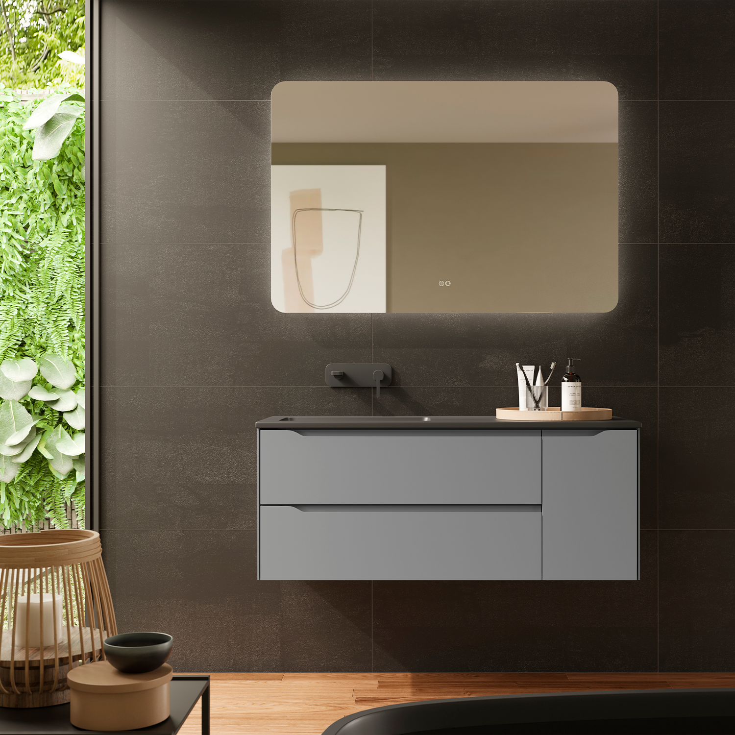 Cenit Bathroom Single Vanity Cabinet with Onix Basin Included