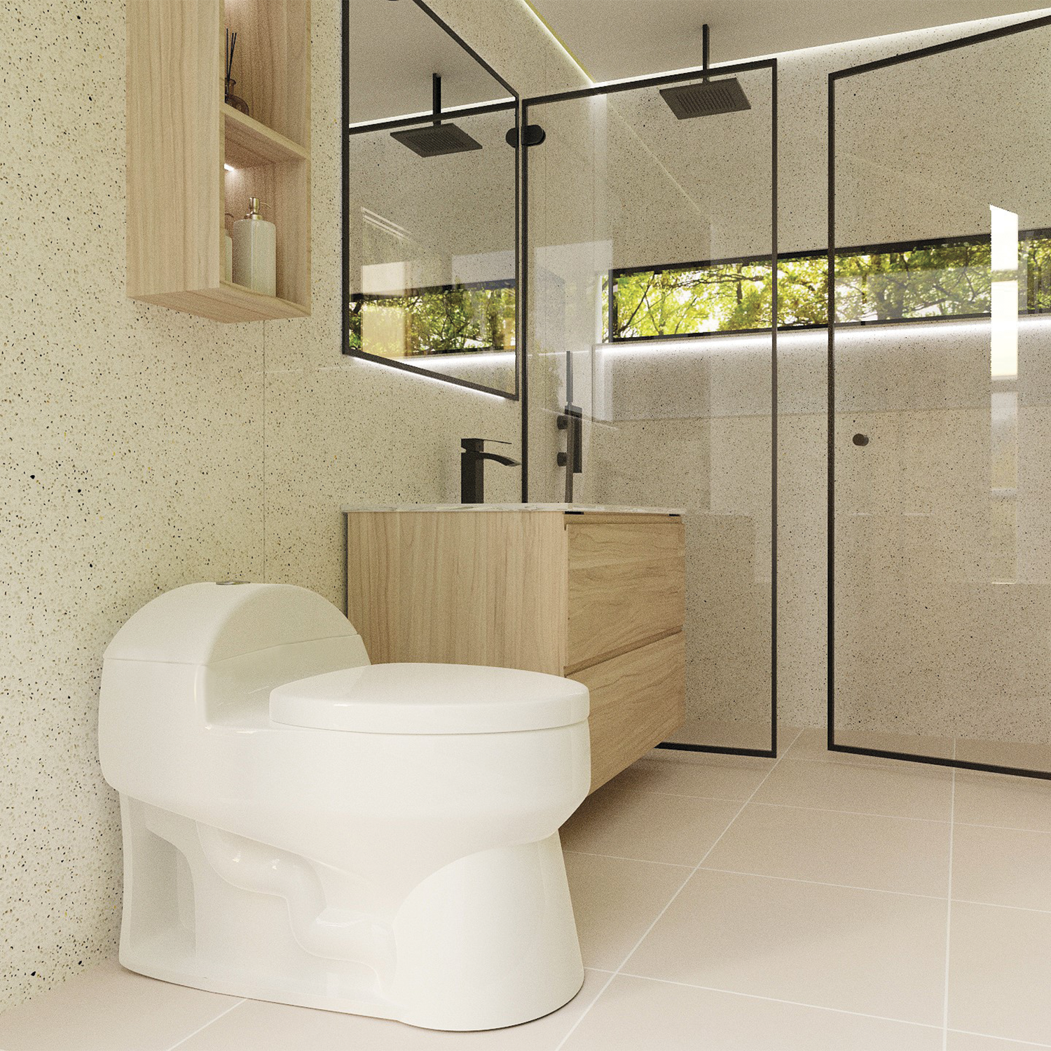 DAX One Piece Modern Oval Toilet (BSN-CL10012A)