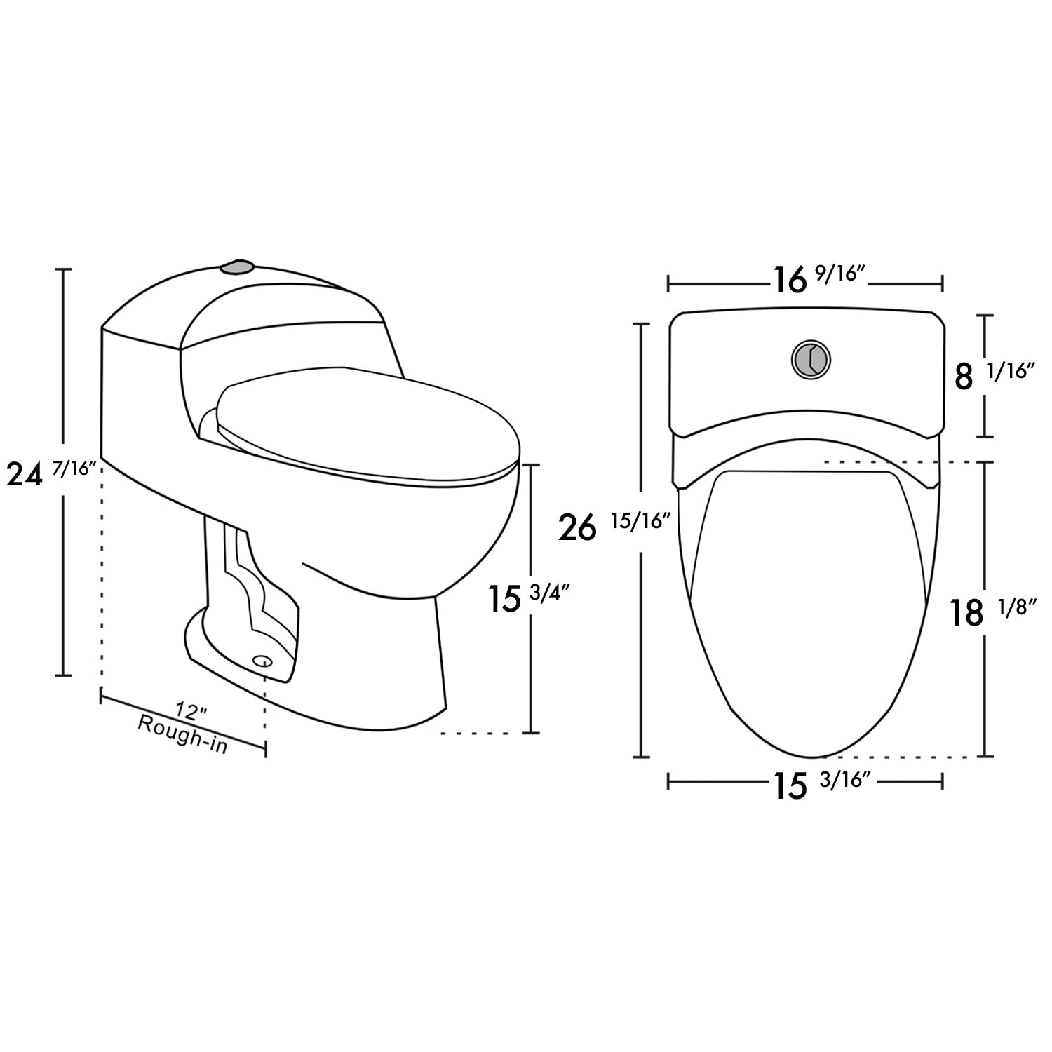 DAX One Piece Modern Oval Toilet (BSN-CL10012A)