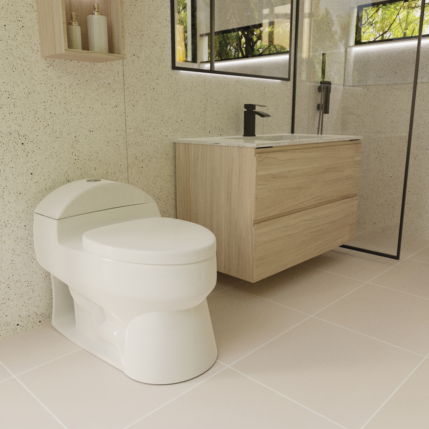 DAX One Piece Modern Oval Toilet (BSN-CL10012A)