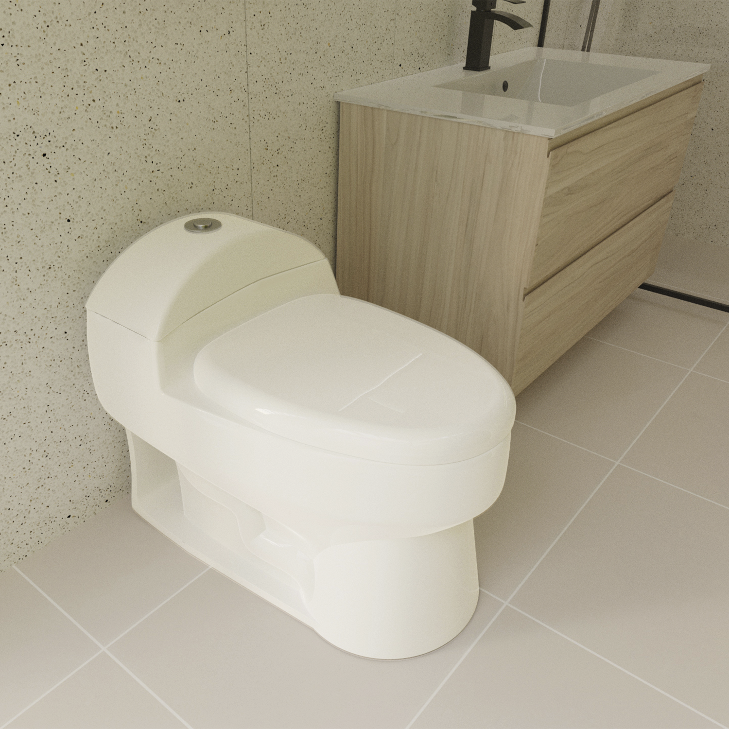 DAX One Piece Modern Oval Toilet (BSN-CL10012A)