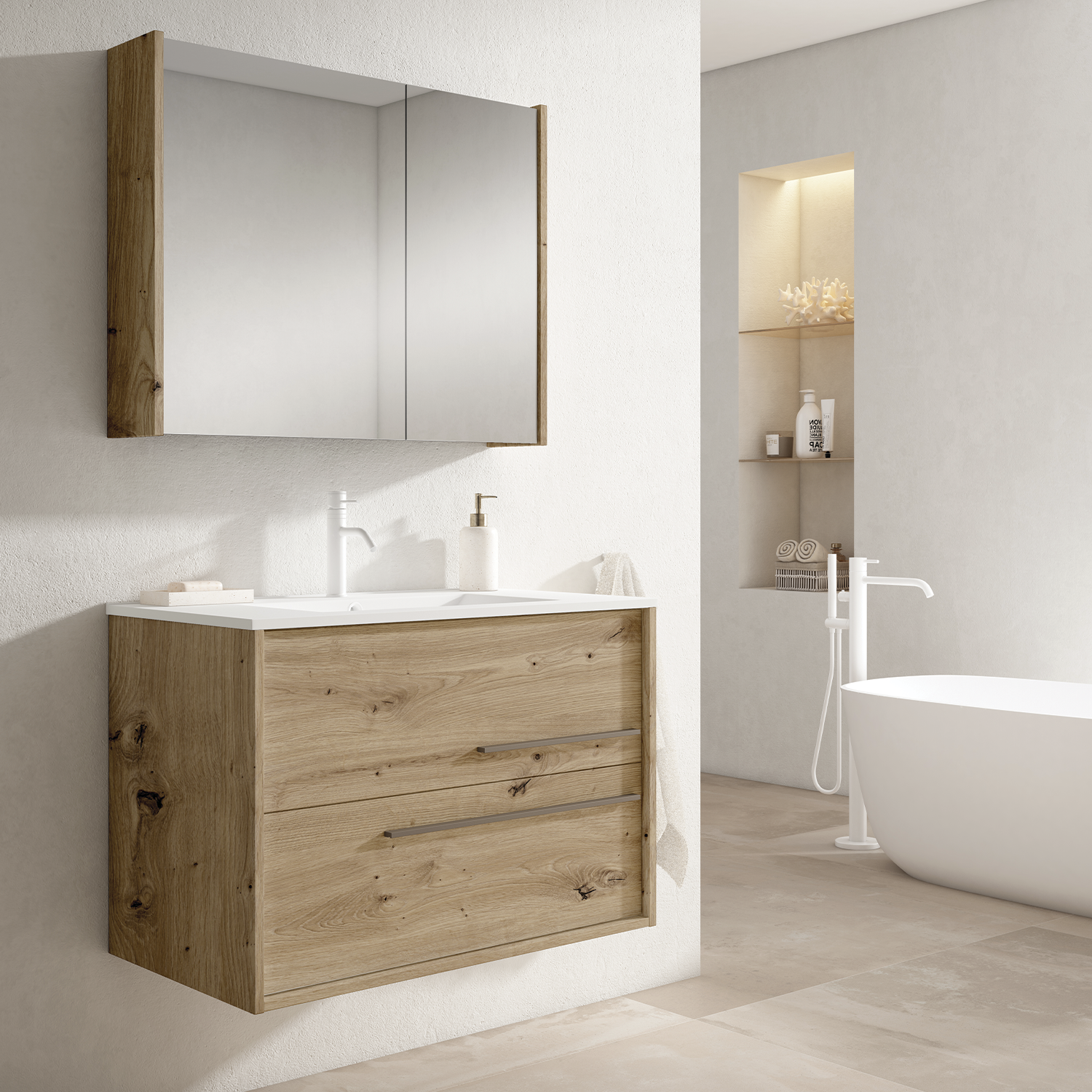 Aqua Bathroom Single Vanity Cabinet with Basin Included