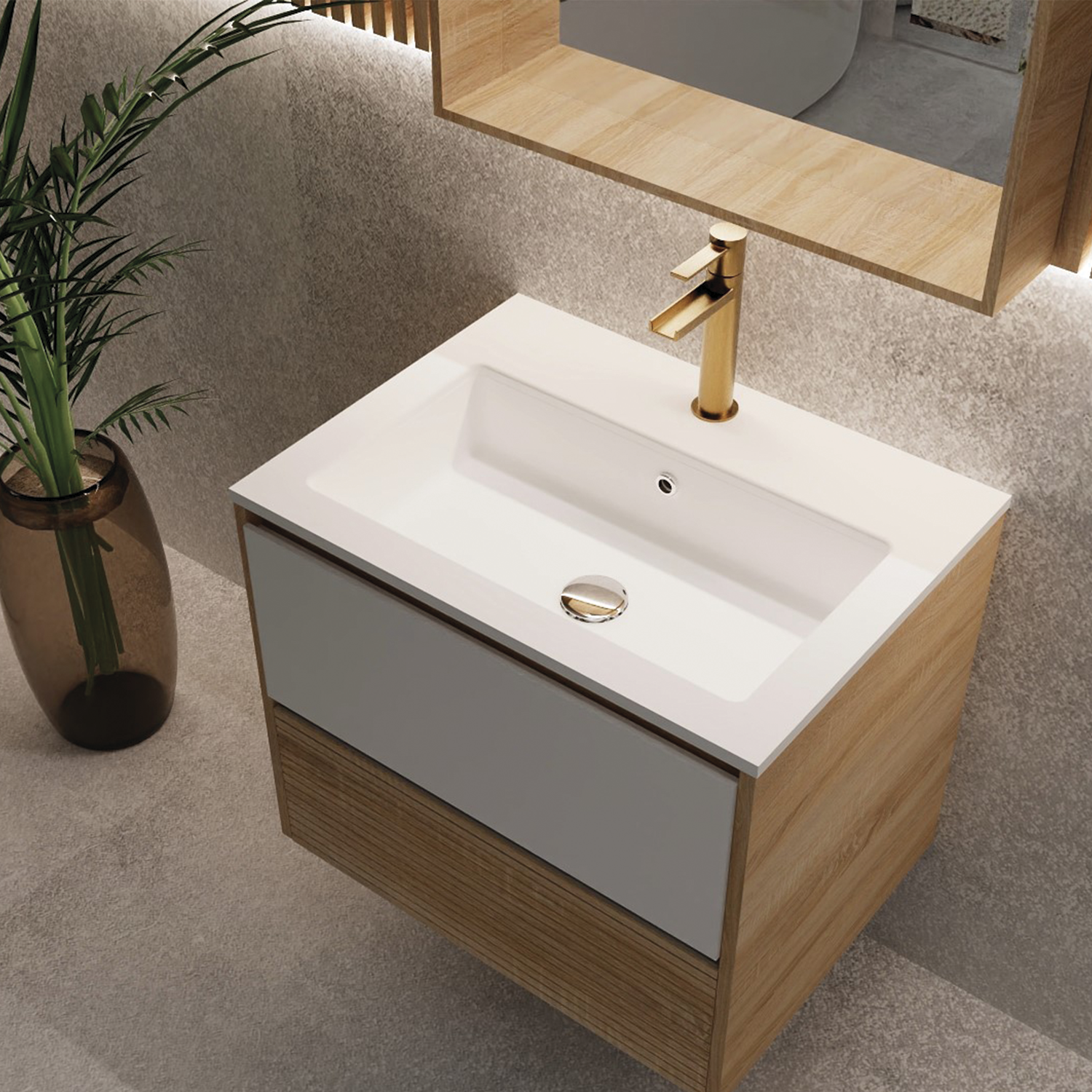 DAX Code Bathroom Vanity Cabinet with Basin Included