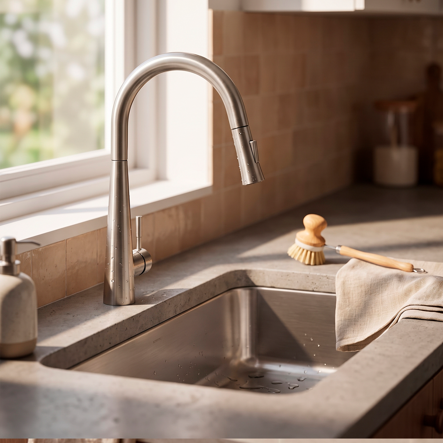 DAX Salerno Single Handle Pull Out Kitchen Faucet