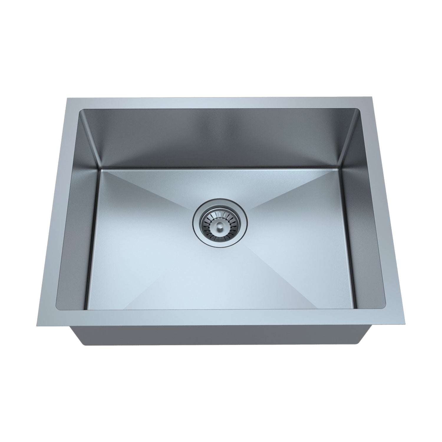 DAX Single Bowl Undermount Kitchen Sink 23" x 18" - R10 - 18G.  No Accessories Included (DX-T2318-R10-X).