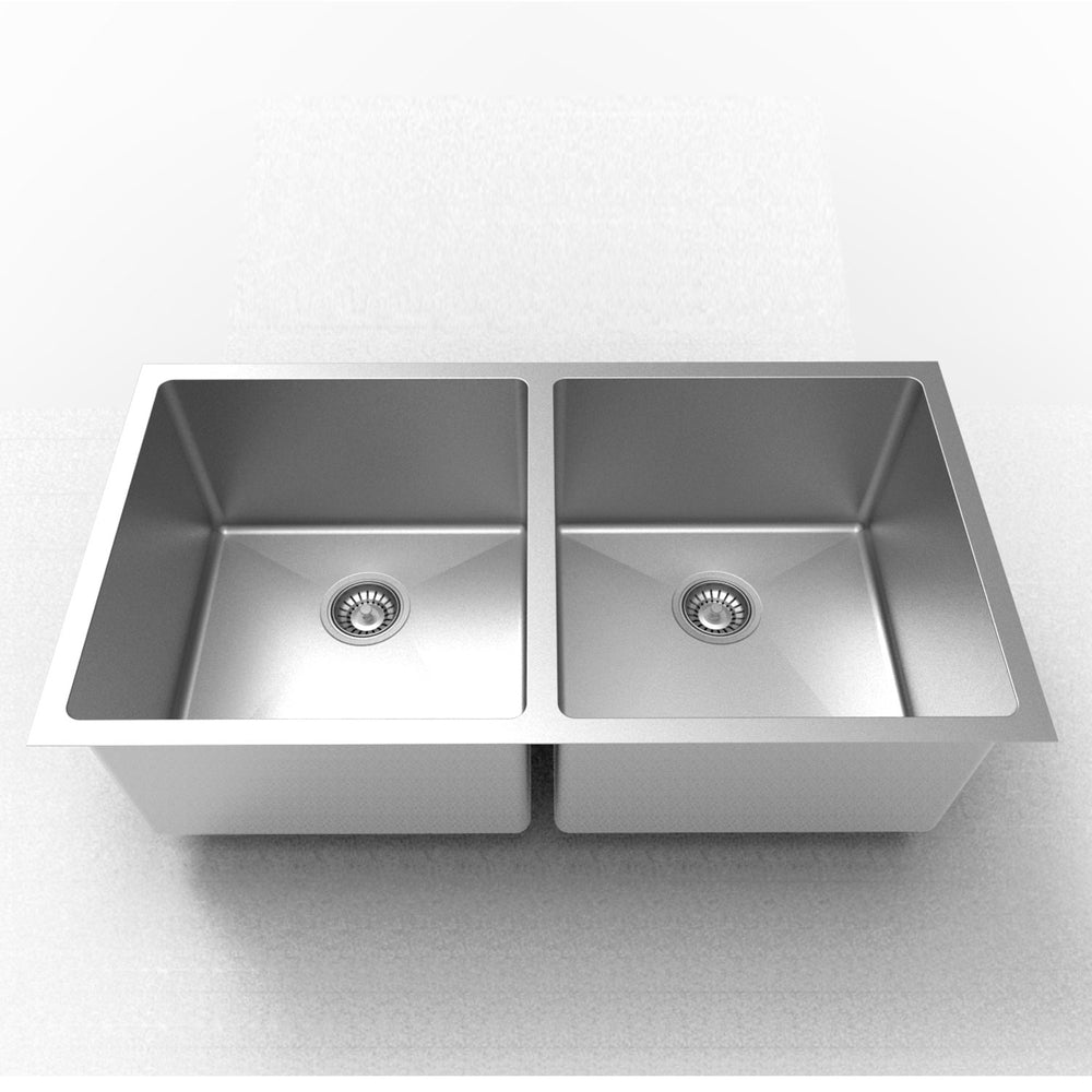 DAX 50/50 Double Bowl Undermount Kitchen Sink 32 x 18 - R10 - 18G. No Accessories Included (DX-T3219A-R10-X)