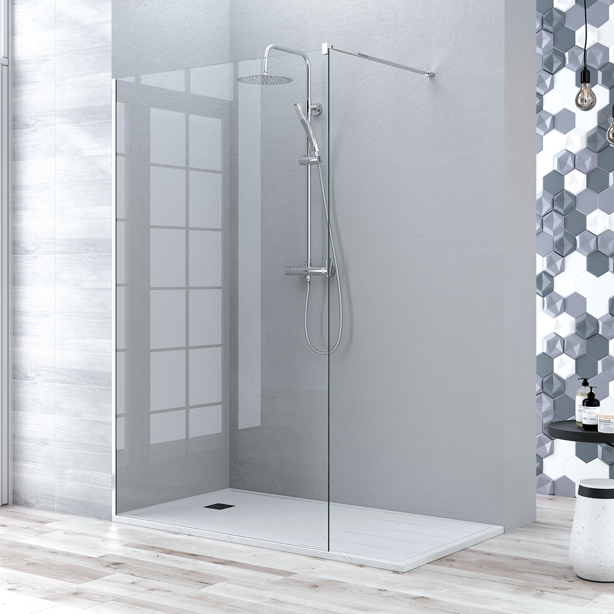 DAX Rio Fixed Shower Screen Door 1/3 in. (8mm) - DAX - Shower Doors ...