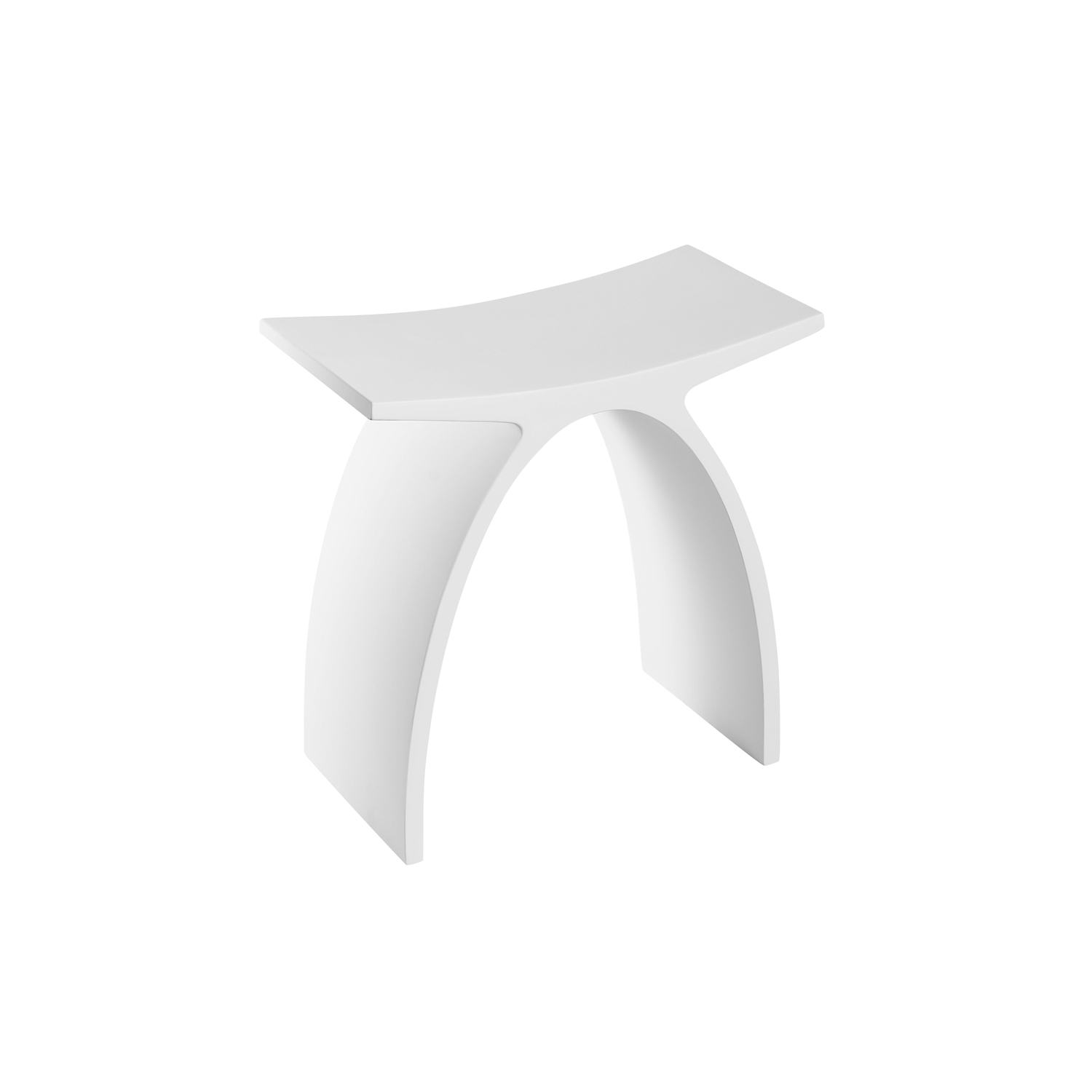 DAX Solid Surface Bathroom Stool, Standfree, Matte White Finish, 16-3/4 x 16-3/4 x 9-1/16 Inches (DAX-ST-01)