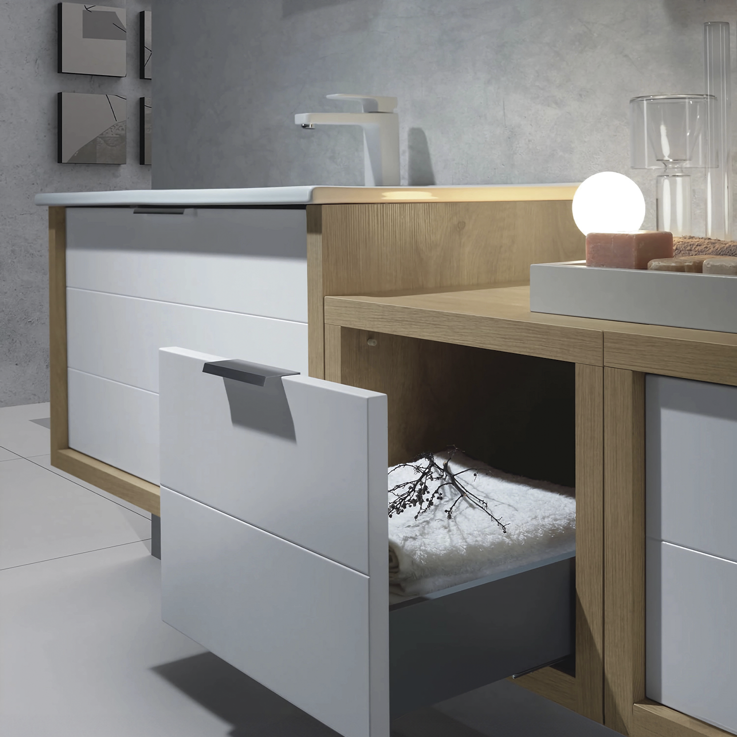 Modena Bathroom Vanity Cabinet with 2 Drawers