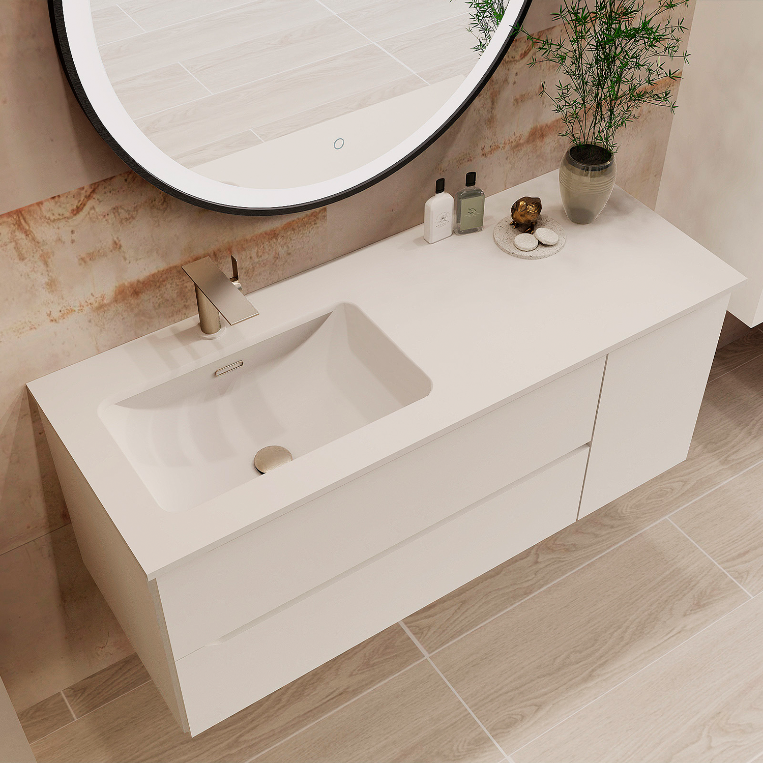 Cenit Bathroom Single Vanity Cabinet with Onix Basin Included