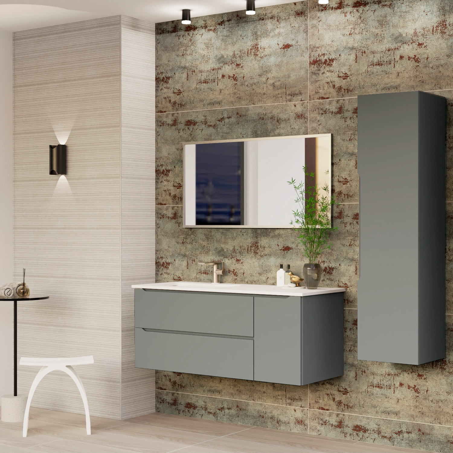 Cenit Bathroom Single Vanity Cabinet with Onix Basin Included