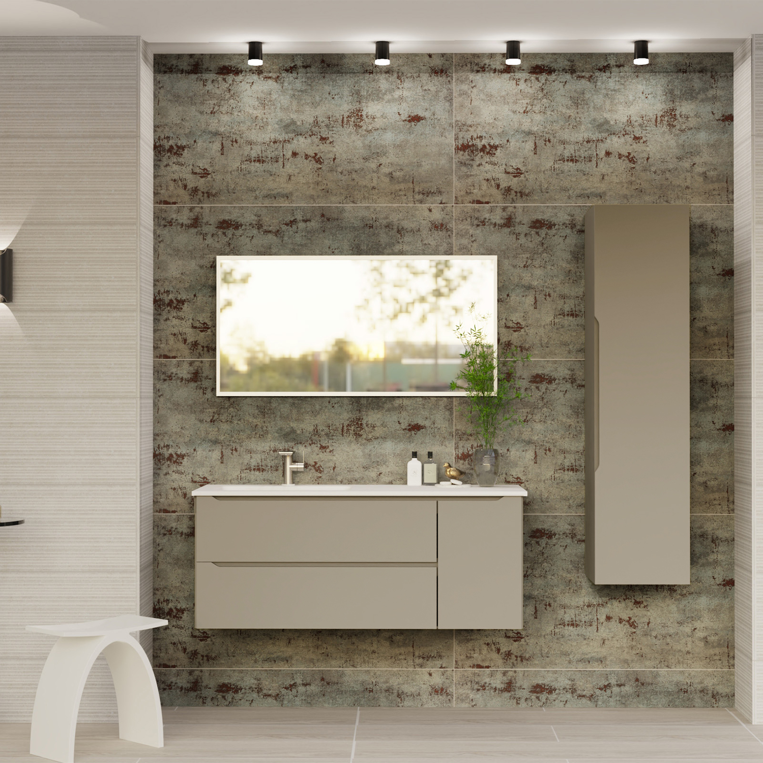 Cenit Bathroom Single Vanity Cabinet with Onix Basin Included