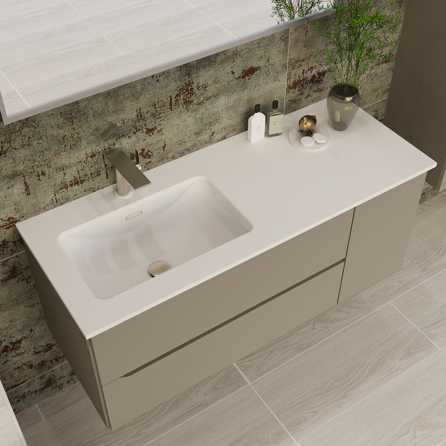 Cenit Bathroom Single Vanity Cabinet with Onix Basin Included