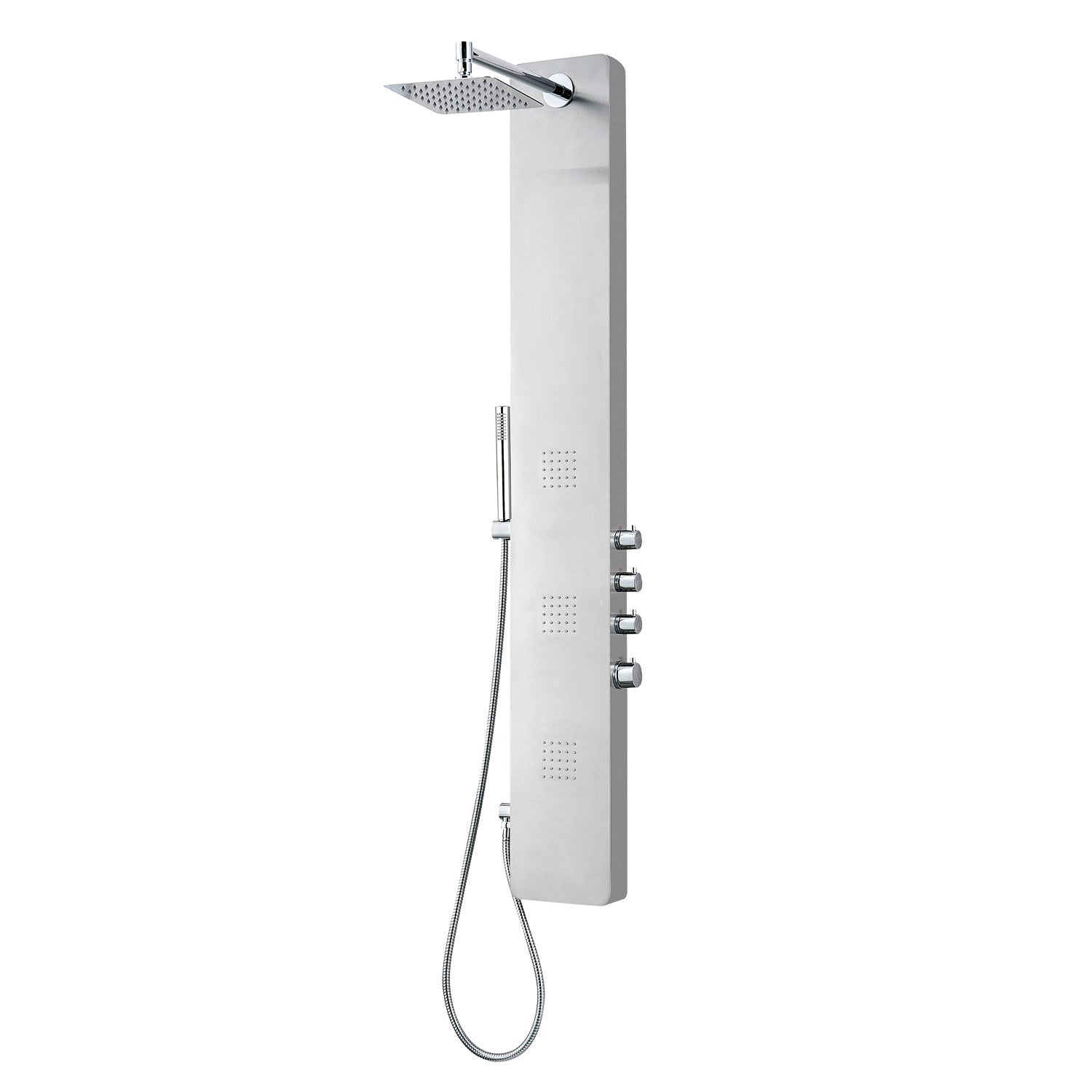 DAX Brushed Stainless Steel Shower Panel  Body Jets Hand Shower (DAX-136-1T)