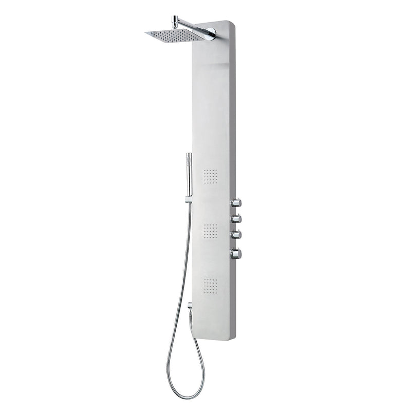 DAX Panel de ducha de acero inoxidable cepillado Mezclador termostático Body Jets Ducha de mano (DAX-136-1T)