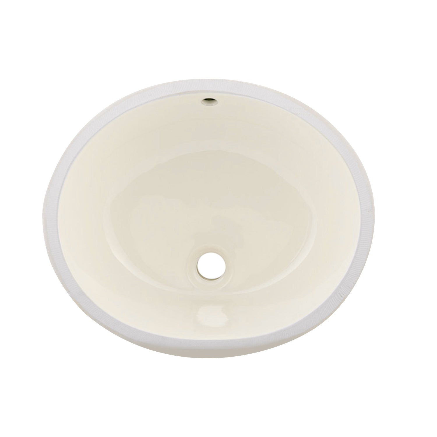 Lavabo de baño bajo encimera ovalado de cerámica DAX, acabado marfil, 19-1/2 x 16 x 8 pulgadas (BSN-201)