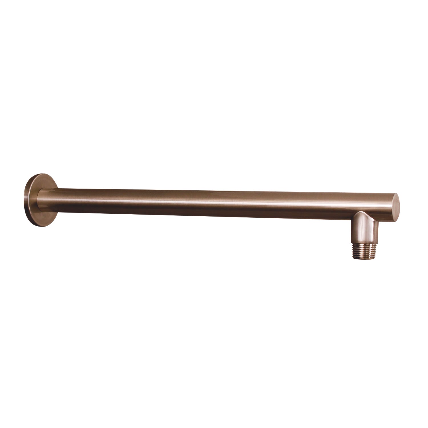 DAX Round Shower Arm, Spout, Brass Body, Wall Mount, Brushed Nickel Finish, 15 Inches (D-F04-15-BN)