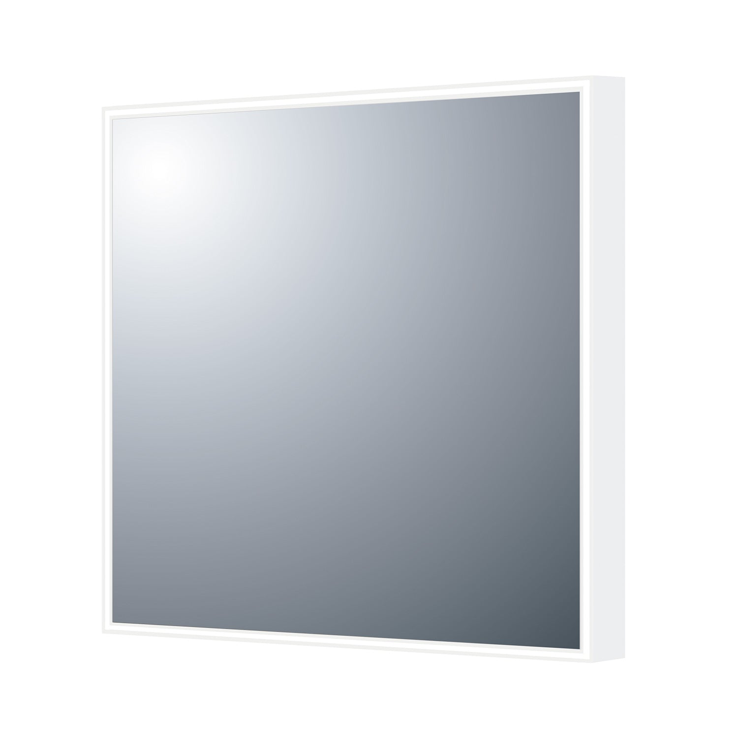 DAX Square LED Light Bathroom Vanity Mirror with Sensor Switch, Wall Mount, Aluminum Frame, 27-9/16 x 27-9/16 x 1-1/2 Inches (DAX-DL03B)
