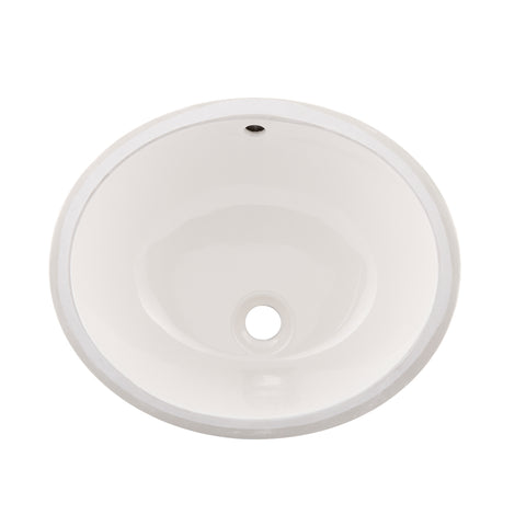DAX Ceramic Oval Single Bowl Undermount Bathroom Sink, Ivory Finish,  18-1/4 x 15 x 7-1/2 Inches (BSN-101)