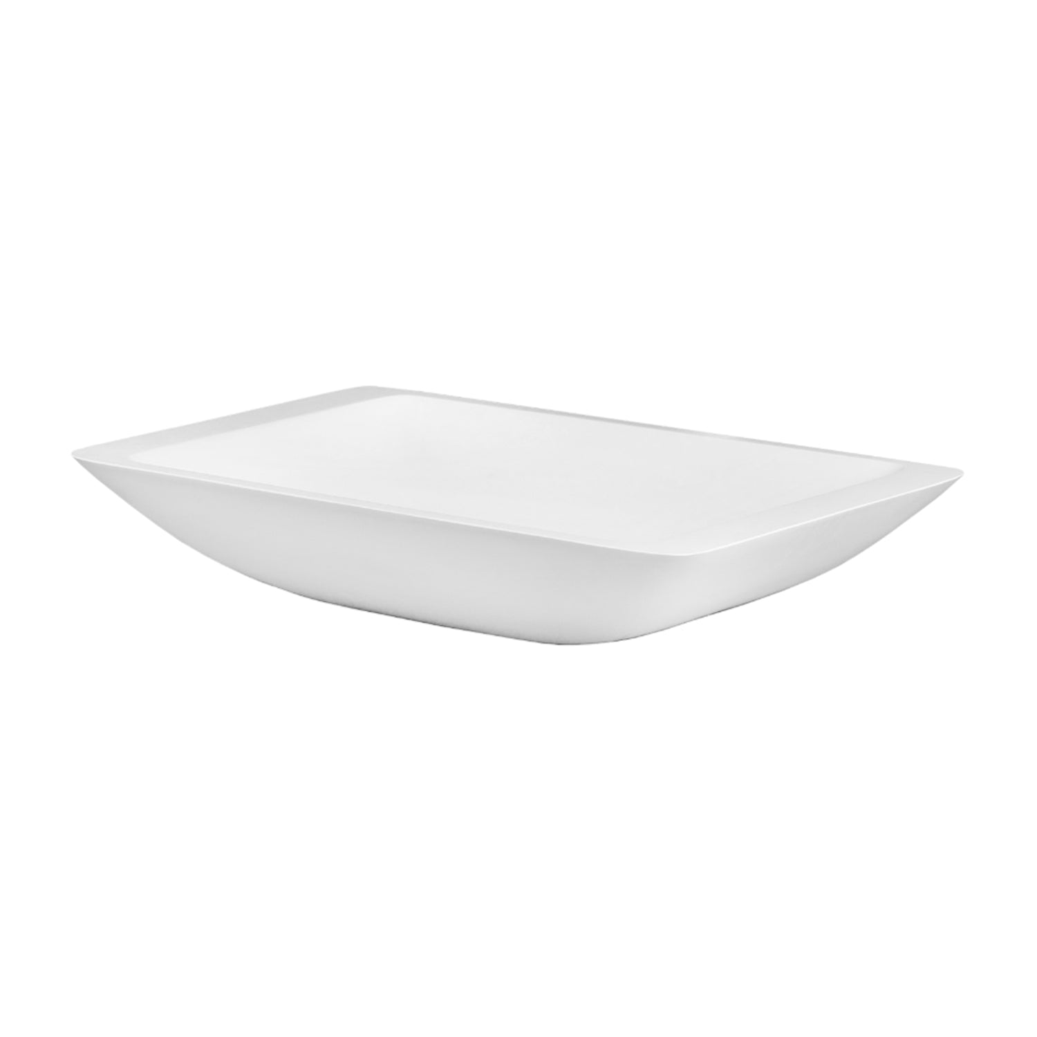 DAX Lavabo rectangular de superficie sólida para baño de un solo tazón, acabado blanco mate, 22-7/8 x 13-3/8 x 4 pulgadas (DAX-AB-1321)