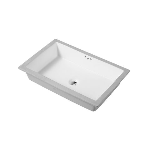 DAX Lavabo de baño bajo encimera rectangular de un solo tazón, porcelana, acabado blanco, 28 x 13-5/16 x 6-3/8 pulgadas (BSN-2814)