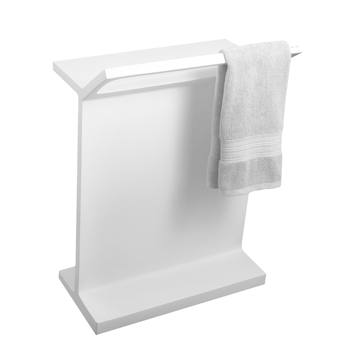 DAX Solid Surface Standing Towel Rack, White, 19-3/4 x 27-1/5 x 12-1/5 Inches (DAX-AB-7461)