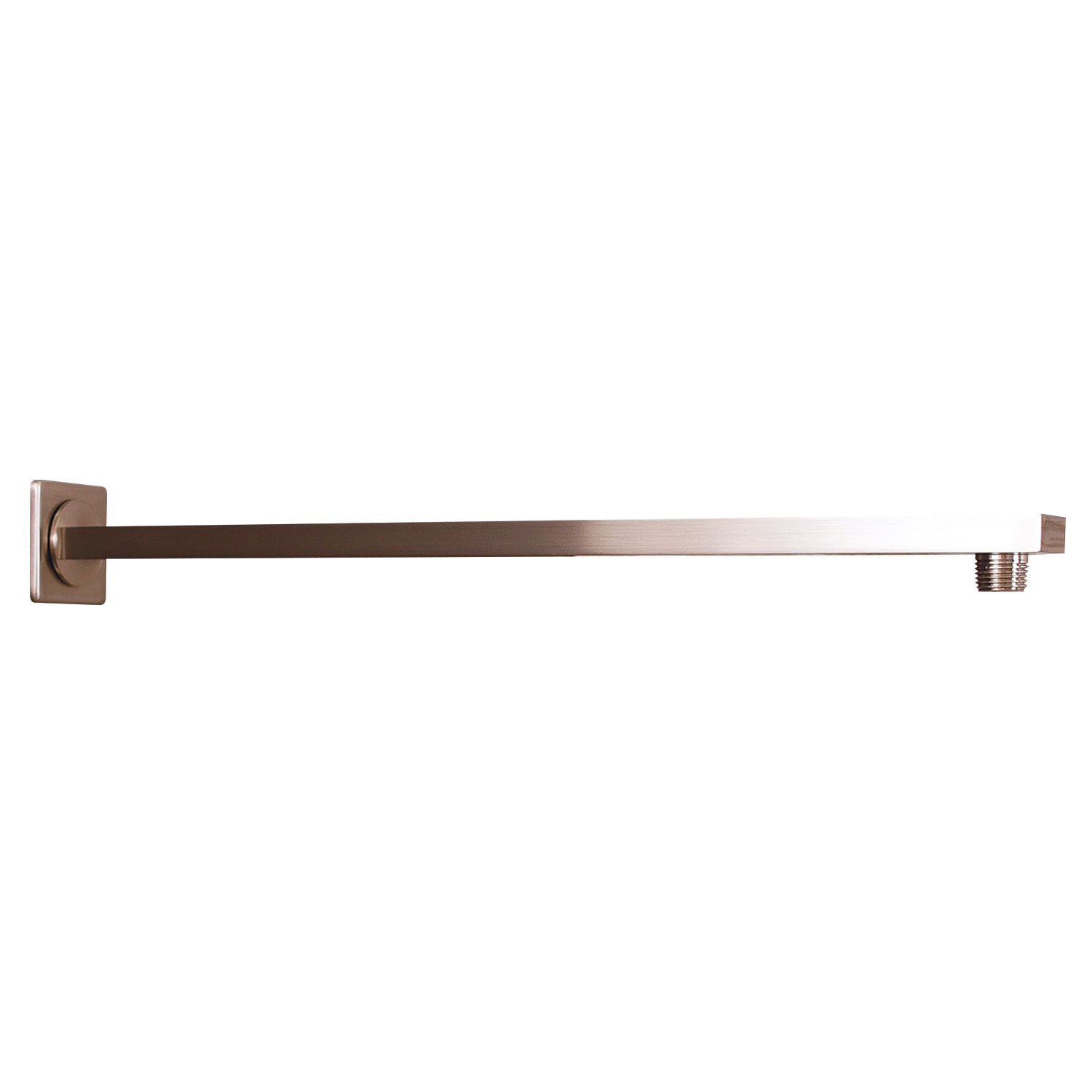 DAX Square Shower Arm, Spout, Brass Body, Wall Mount, Brushed Nickel Finish, 18 Inches (D-F20-18-BN)