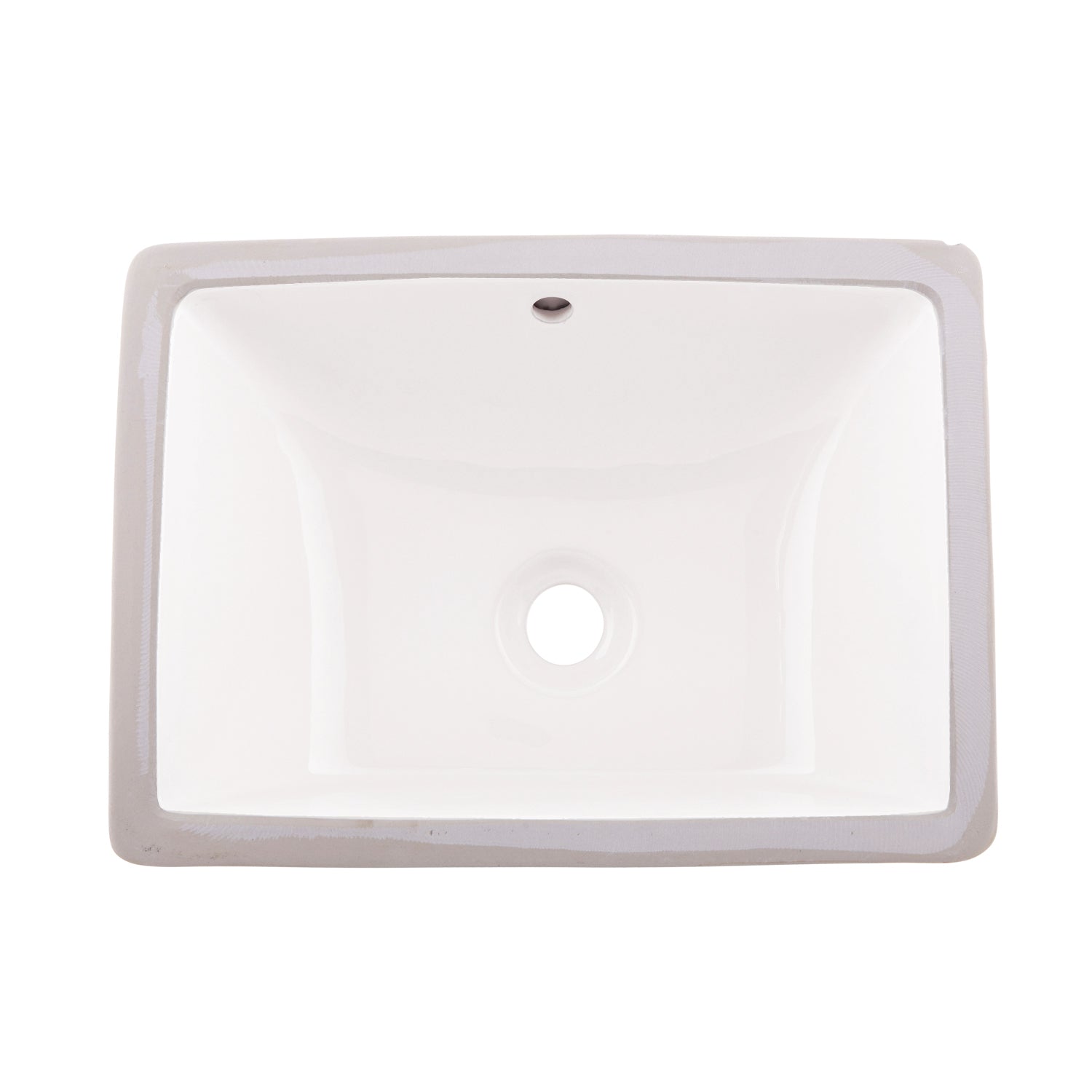 DAX Lavabo de baño bajo encimera cuadrado de cerámica de un solo tazón, acabado blanco, 18-1/2 x 13-1/2 x 8-1/16 pulgadas (BSN-202C-W)