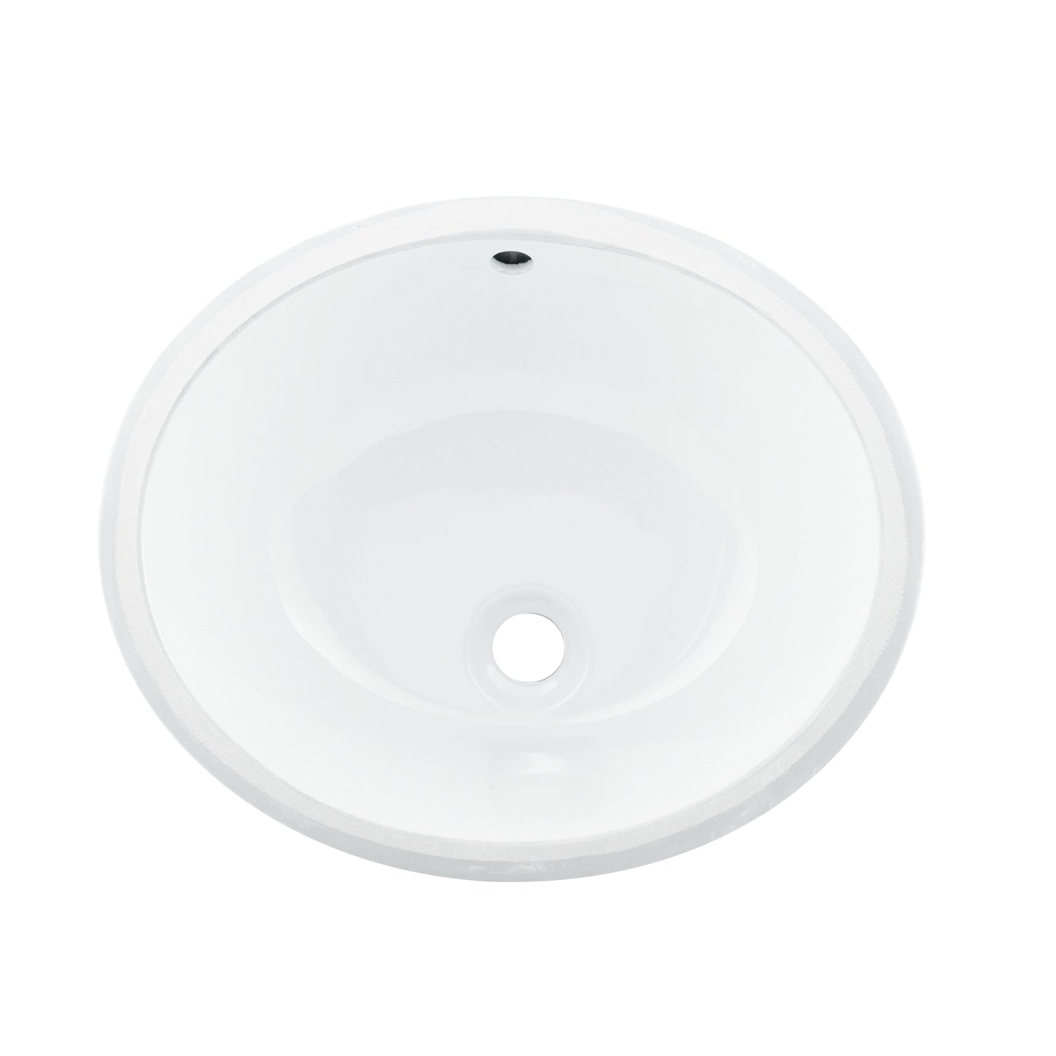 DAX Lavabo de baño bajo encimera ovalado de cerámica, acabado blanco, 18-1/16 x 15-13/16 x 8-3/16 pulgadas (BSN-100)