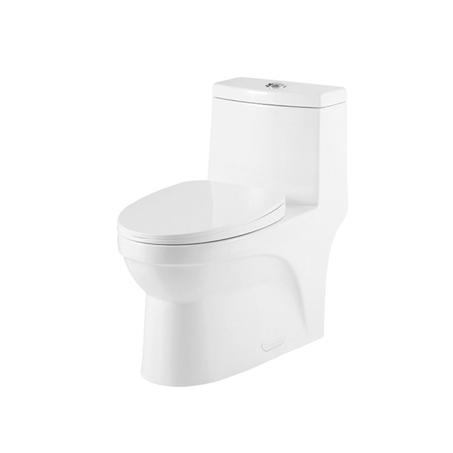 DAX One Piece Oval Toilet with Soft Closing Seat and Dual Flush High-Efficiency, Porcelain, White Finish, Height 16-9/16 Inches (BSN-CL12050A)
