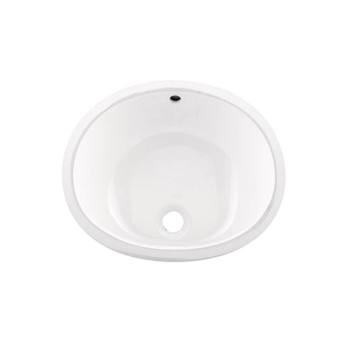 Lavabo de baño bajo encimera ovalado de cerámica DAX, acabado blanco, 18 x 14-3/4 x 7-1/2 pulgadas (BSN-205B-W)