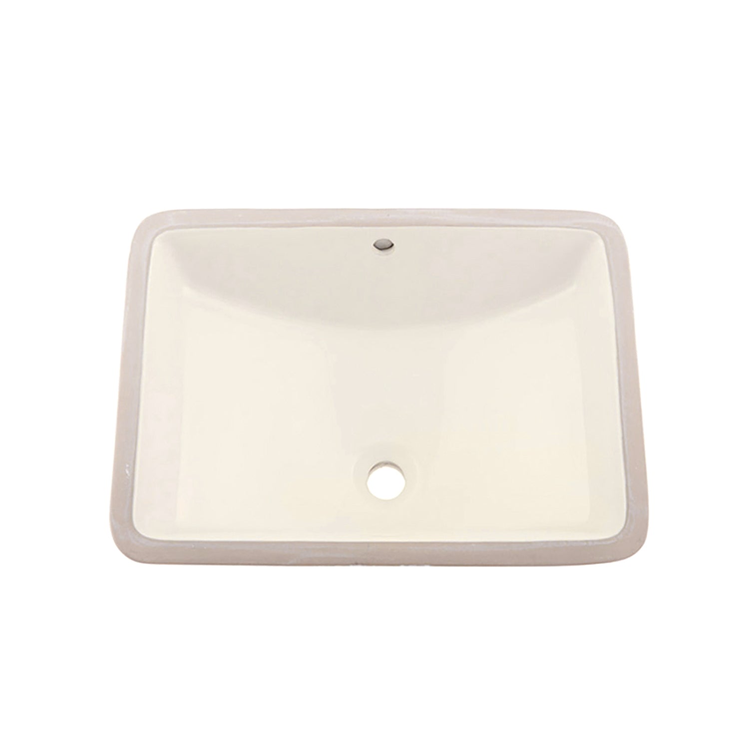 DAX Ceramic Square Single Bowl Undermount Bathroom Sink, Ivory Finish, 22-1/6 x 15-1/2 x 8-5/16 Inches (BSN-202G-I)