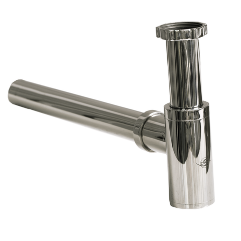 DAX Sink P Trap, Waste Drain Pipe, Wall Mount, Stainless Steel, Chrome Finish (DAX-010-01-CR)