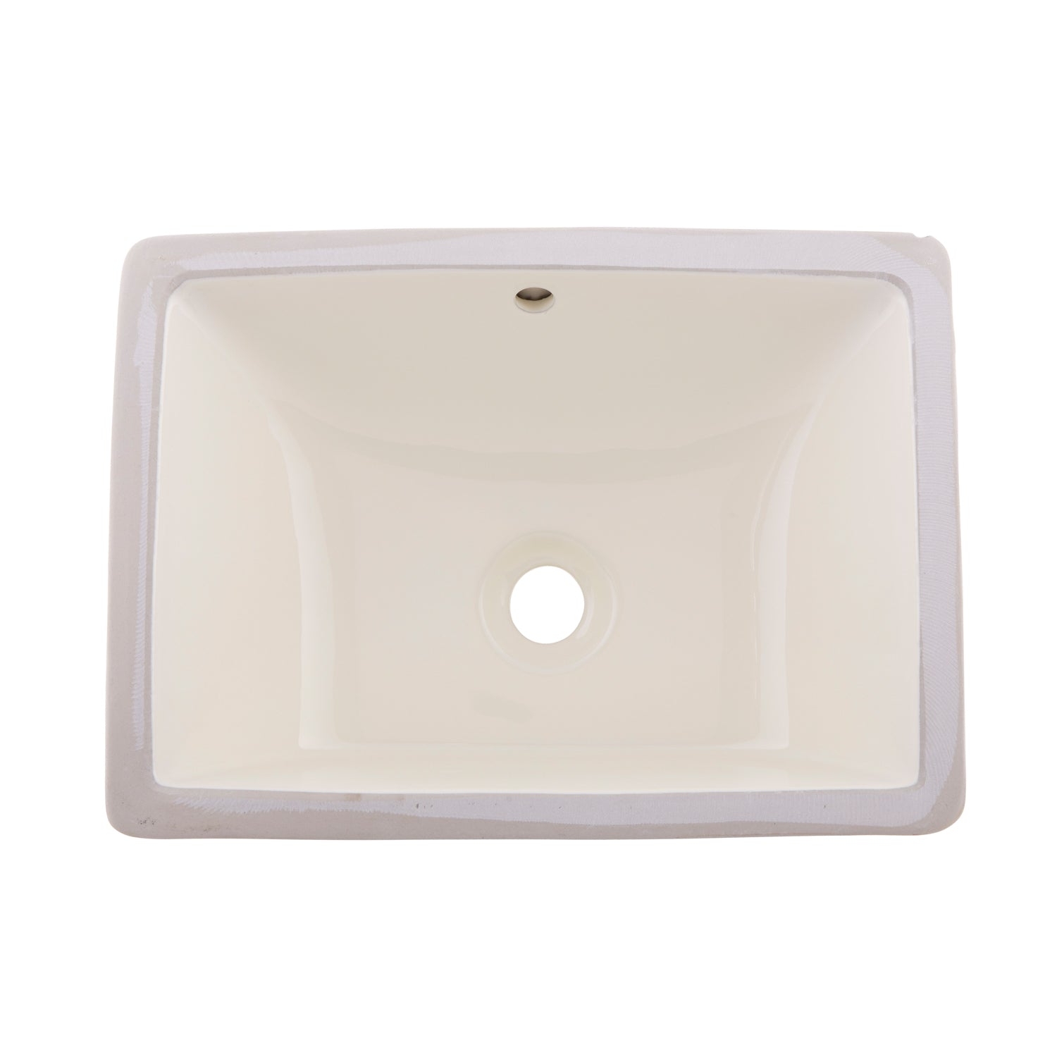 DAX Ceramic Square Single Bowl Undermount Bathroom Sink, Ivory Finish, 18-1/2 x 8-1/16 x 13-9/16 Inches (BSN-202C-I)