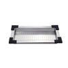 Colador de cocina DAX, cuerpo de acero inoxidable, acabado cromado, 9-15/16 x 2-7/16 x 5/16 pulgadas