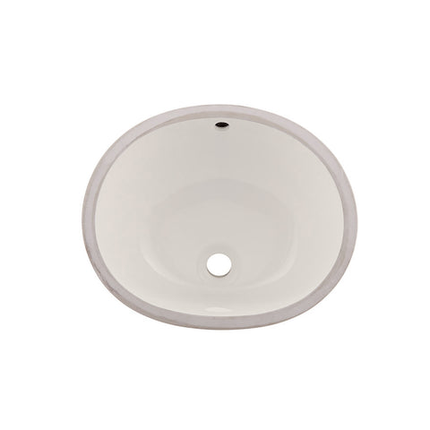 DAX Lavabo de baño bajo encimera ovalado de cerámica, acabado marfil, 18 x 14-3/4 x 7-1/2 pulgadas (BSN-205B-I)