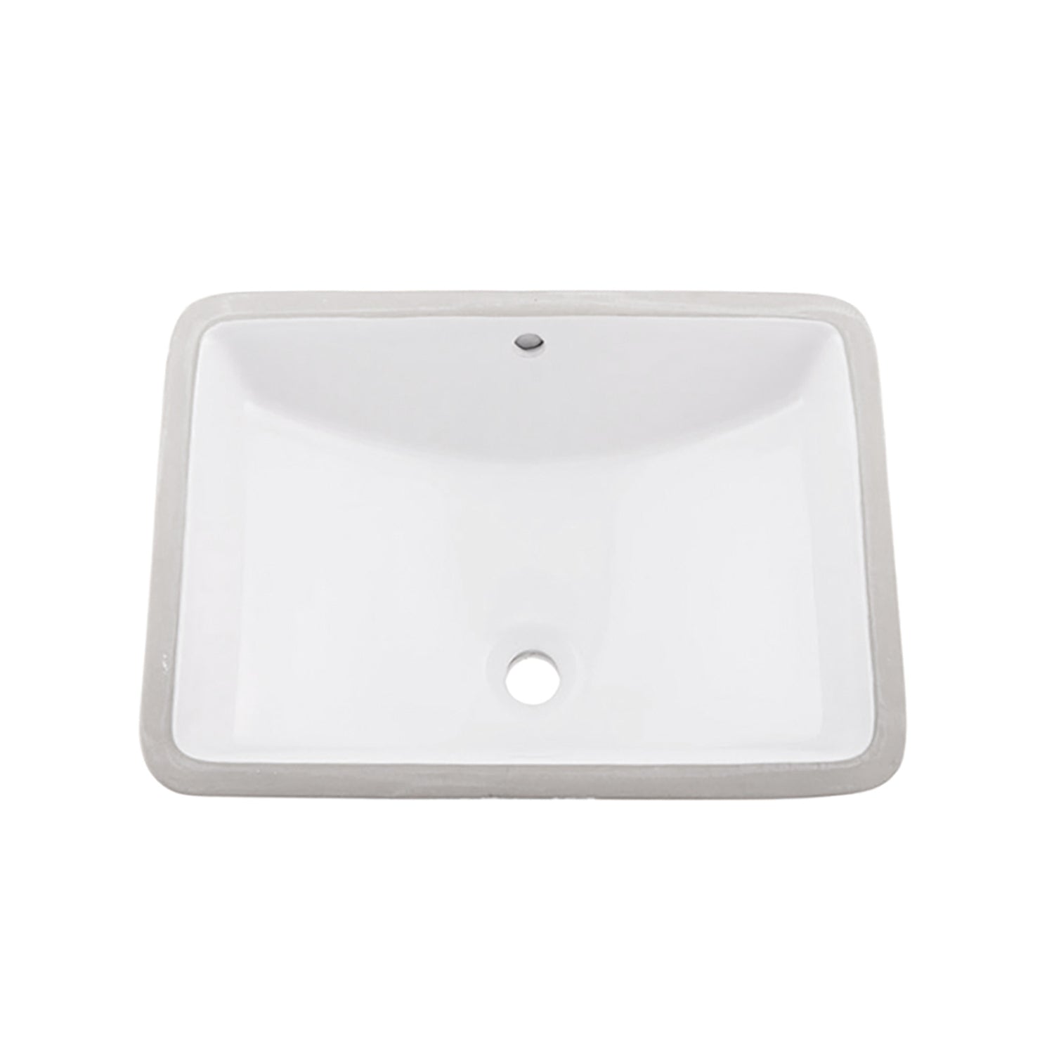 DAX Lavabo de baño bajo encimera cuadrado de cerámica de un solo tazón, acabado blanco, 22-1/6 x 15-1/2 x 8-5/16 pulgadas (BSN-202G-W)
