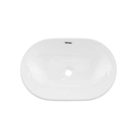 DAX Lavabo ovalado de cerámica para baño de un solo tazón, acabado blanco, 23 x 15-1/2 x 7 pulgadas (BSN-243C)