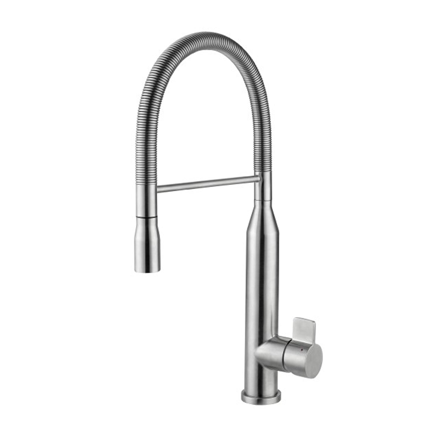DAX Single Handle Pull Down Kitchen Faucet, Stainless Steel Shower Head and Body, Brushed Finish, Size 9-1/16 x 19-5/16 Inches (DAX-S1095A)