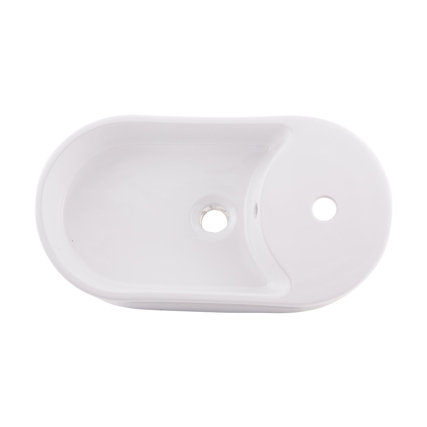 DAX Ceramic Oval Single Bowl Bathroom Vessel Sink, White Finish,  21-1/2 x 5 x 11-3/4 Inches (BSN-224)