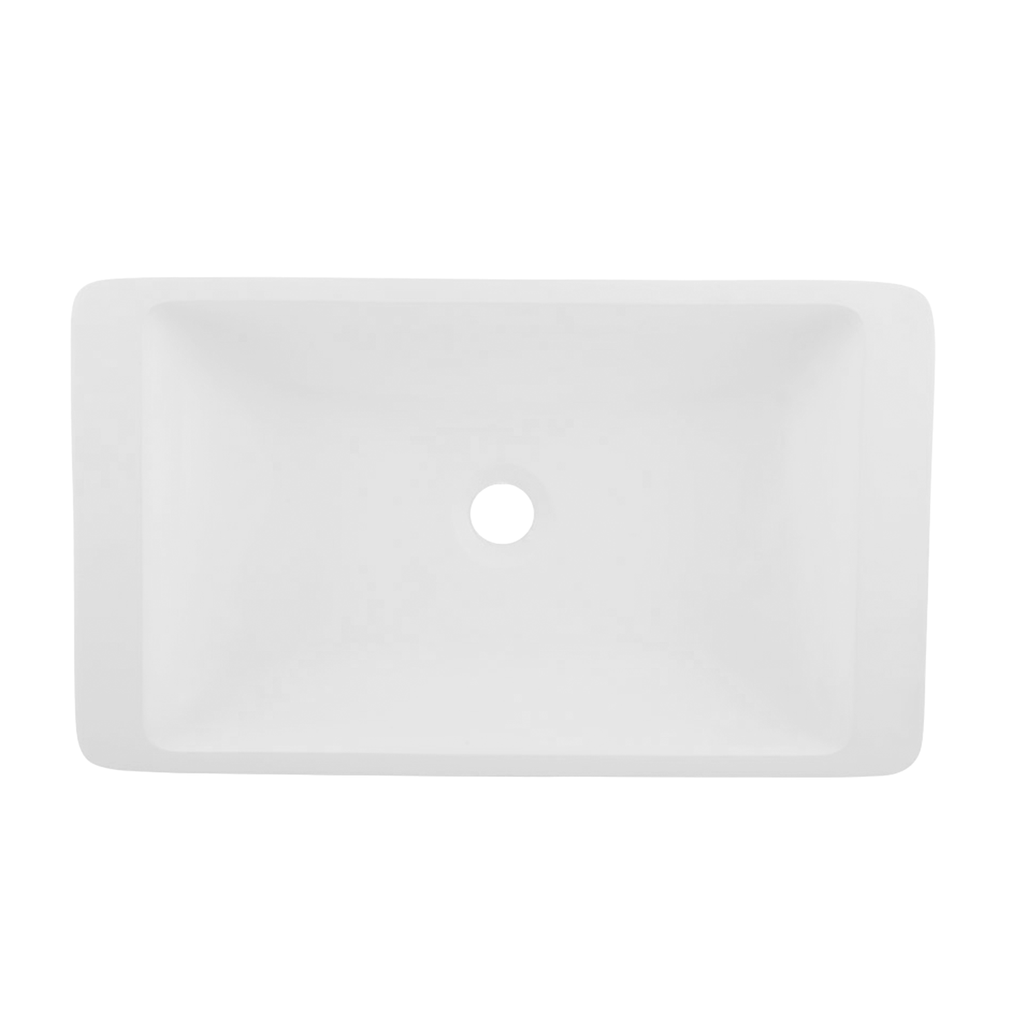 DAX Solid Surface Rectangle Single Bowl Bathroom Vessel Sink, White Matte Finish, 22-7/8 x 13-3/8 x 4 Inches (DAX-AB-1321)