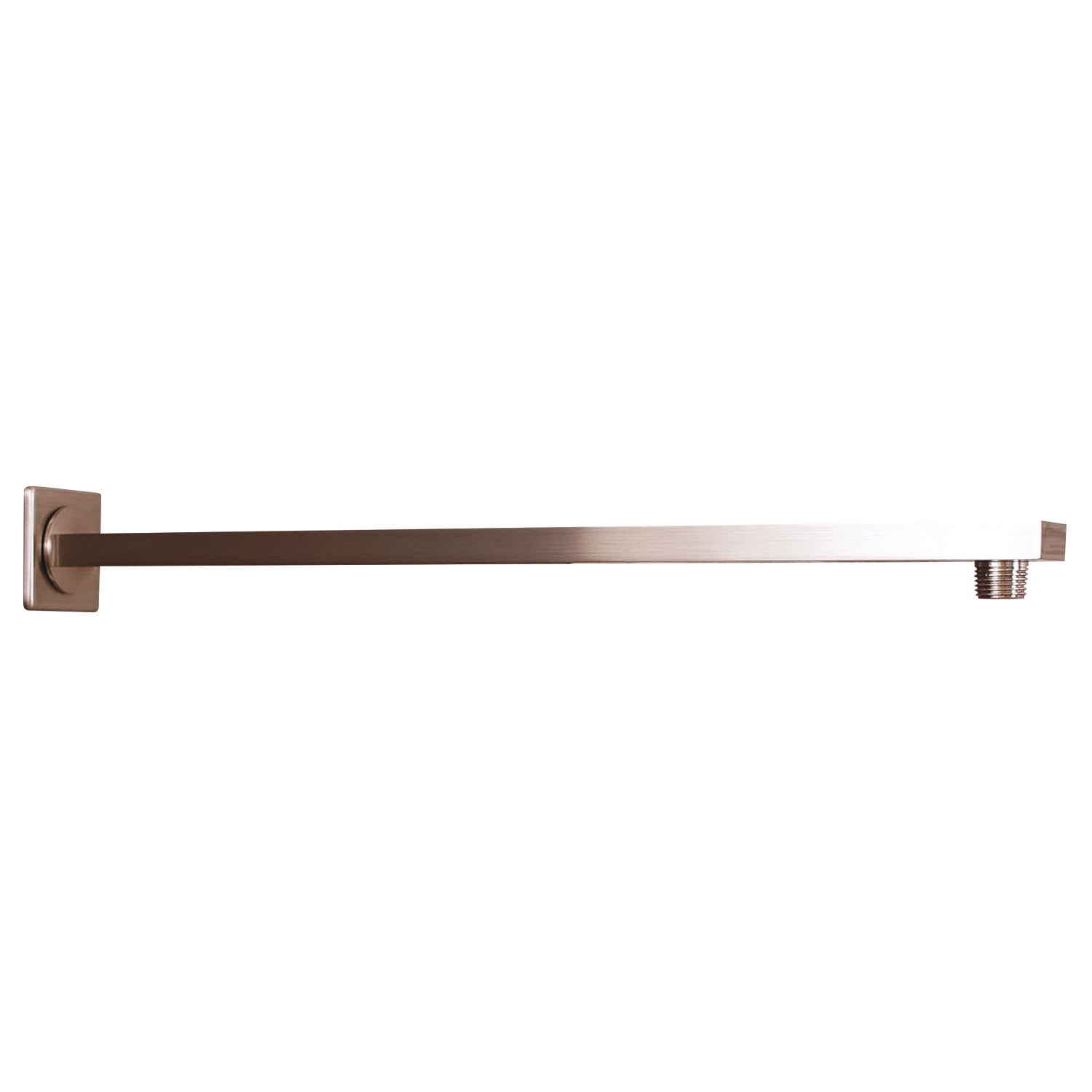 DAX Square Shower Arm, Spout, Brass Body, Wall Mount, Brushed Nickel Finish, 12 Inches (D-F20-12-BN)