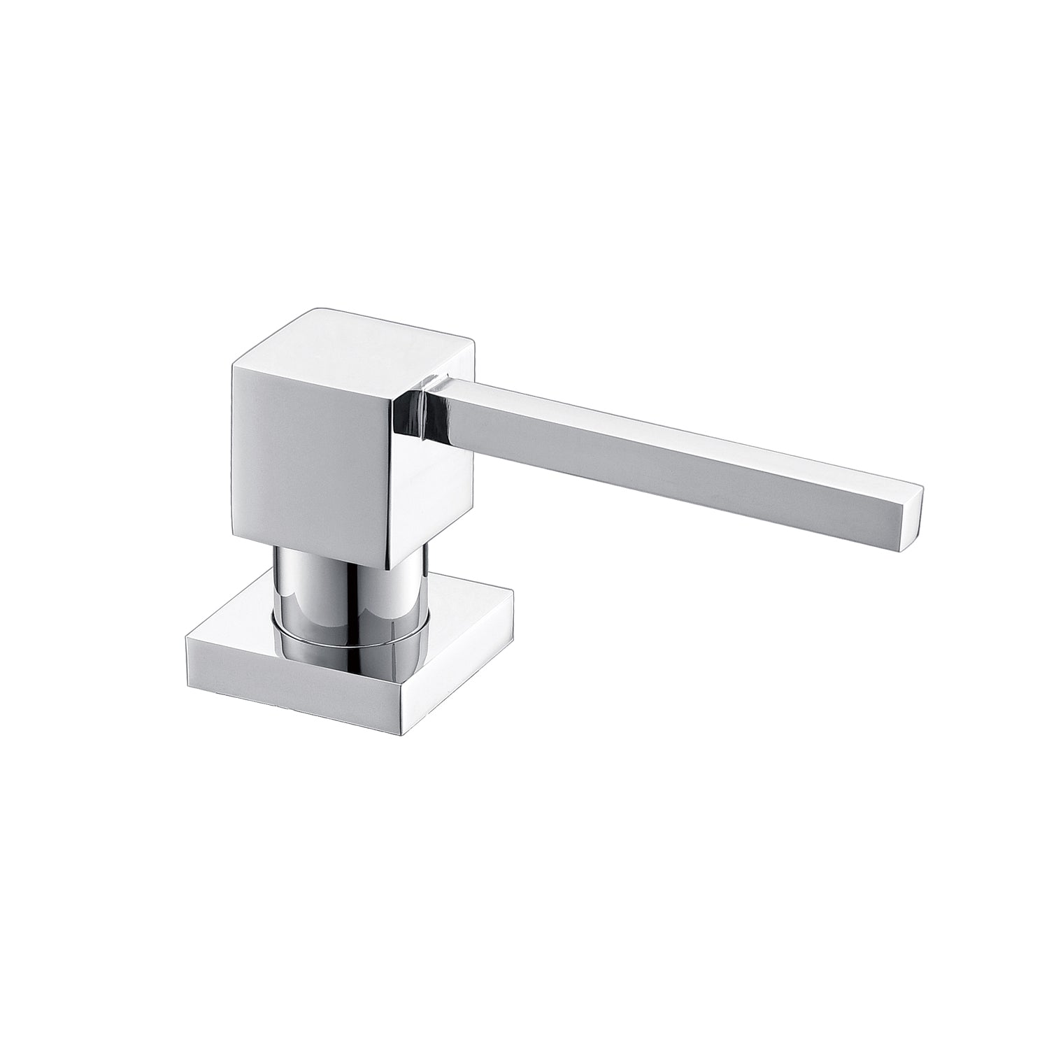 DAX Square Kitchen Sink Soap Dispenser, Deck Mount, Brass Body, Chrome Finish, 2-9/16 x 12-7/16 x 3-5/8 Inches (DAX-1001-CR)