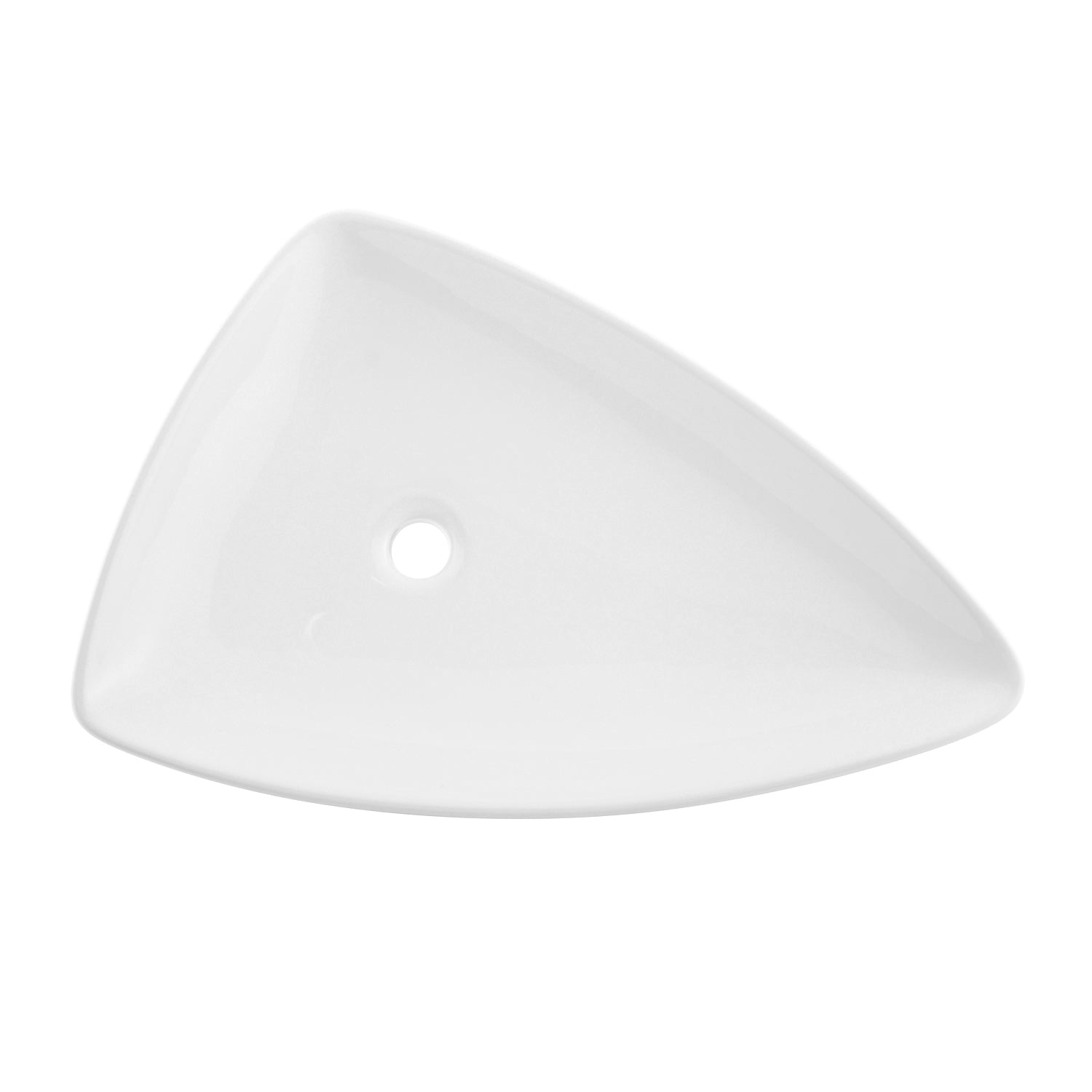 DAX Triángulo de cerámica Lavabo de recipiente individual para baño, acabado blanco, 26 x 18 x 5 pulgadas (BSN-223)