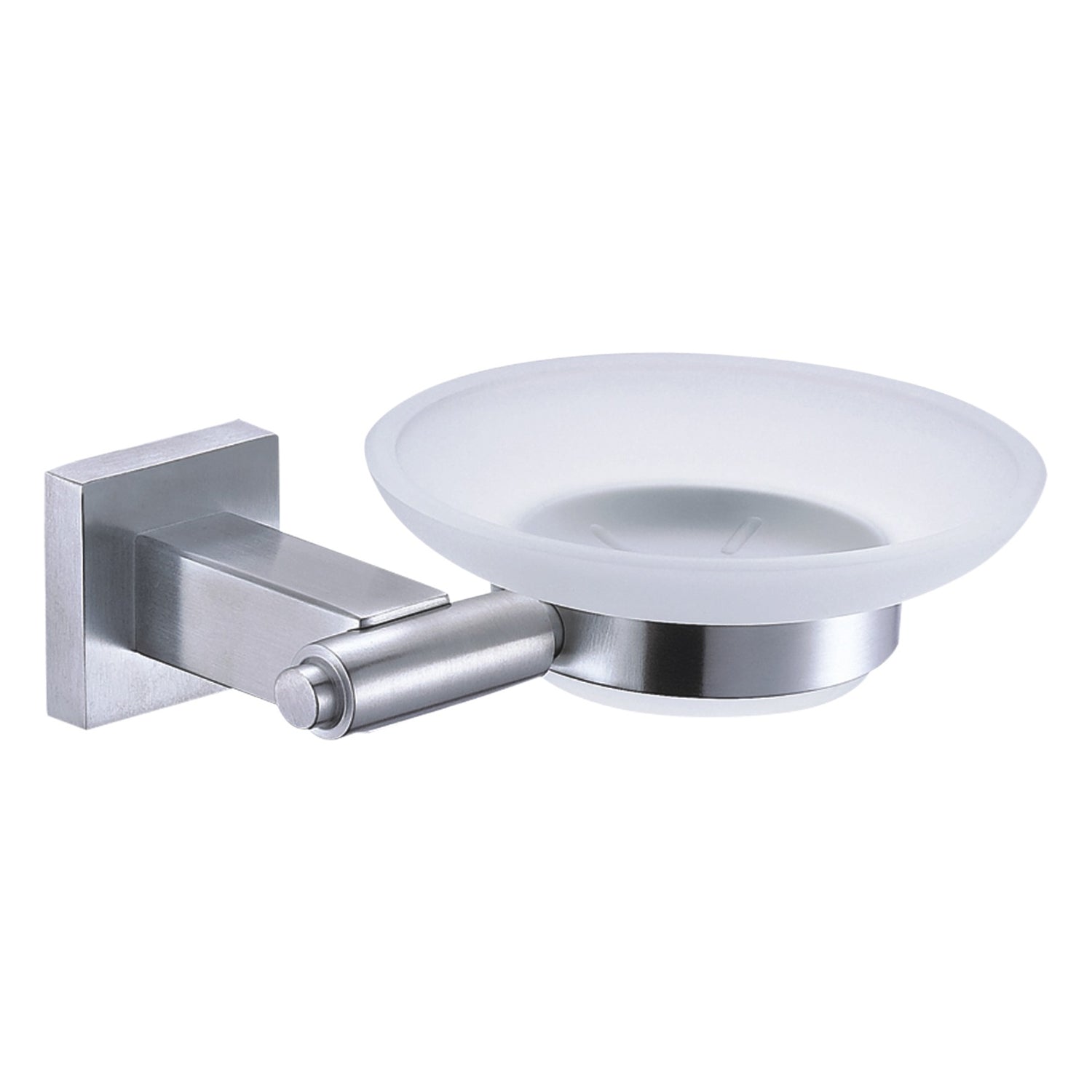 DAX Stainless Steel Soap Dish, Wall Mount with Glass Tray, Polish Finish, 5-7/16 x 1-7/8 x 4-3/4 Inches (DAX-G0105-P)