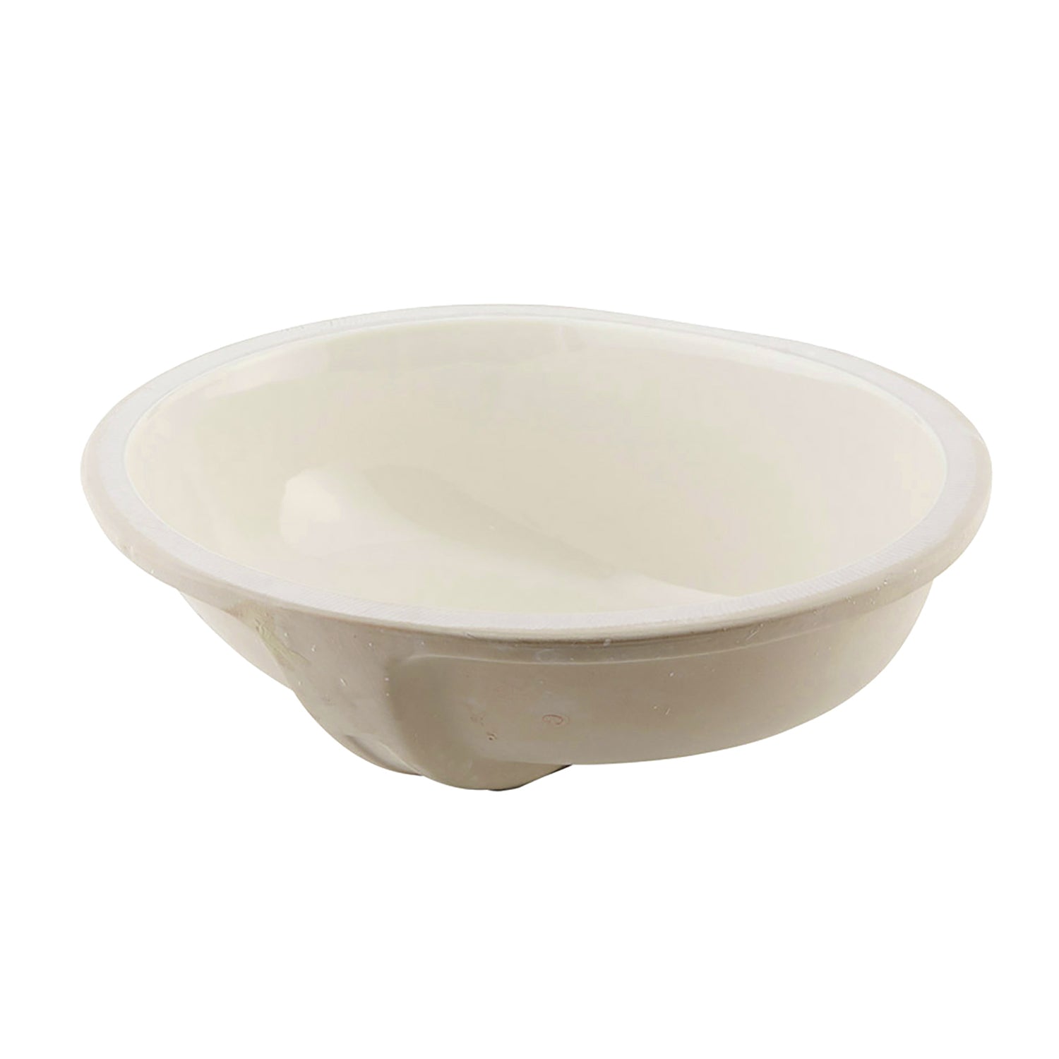 Lavabo de baño bajo encimera ovalado de cerámica DAX, acabado marfil, 19-1/2 x 16 x 8 pulgadas (BSN-201)