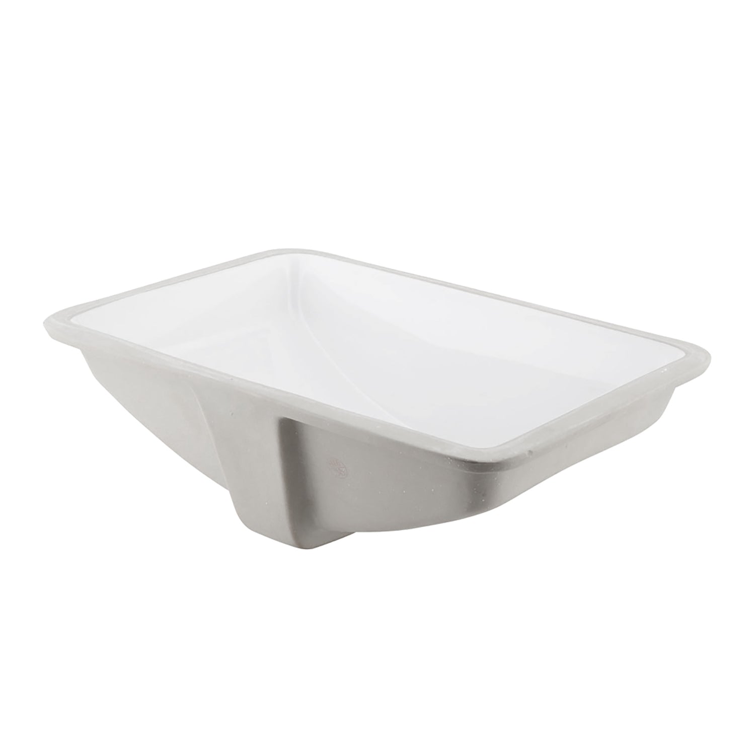 DAX Ceramic Square Single Bowl Undermount Bathroom Sink, White Finish, 22-1/6 x 15-1/2 x 8-5/16 Inches (BSN-202G-W)