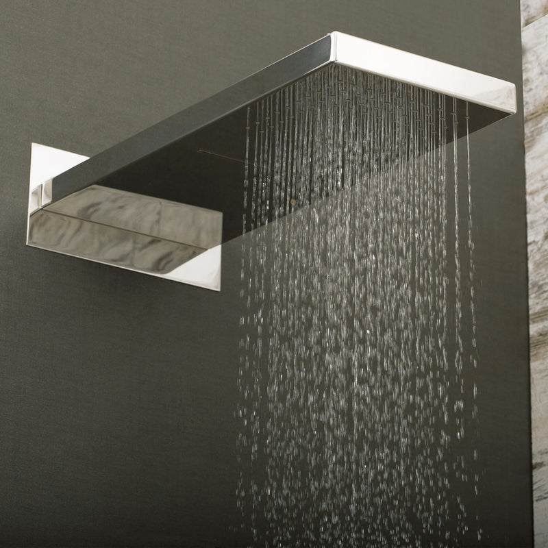 DAX Square Rain Waterfall Shower Head, Ultra Thin, Wall Mount, Brass Body, Chrome Finish (D-115422W-CR)